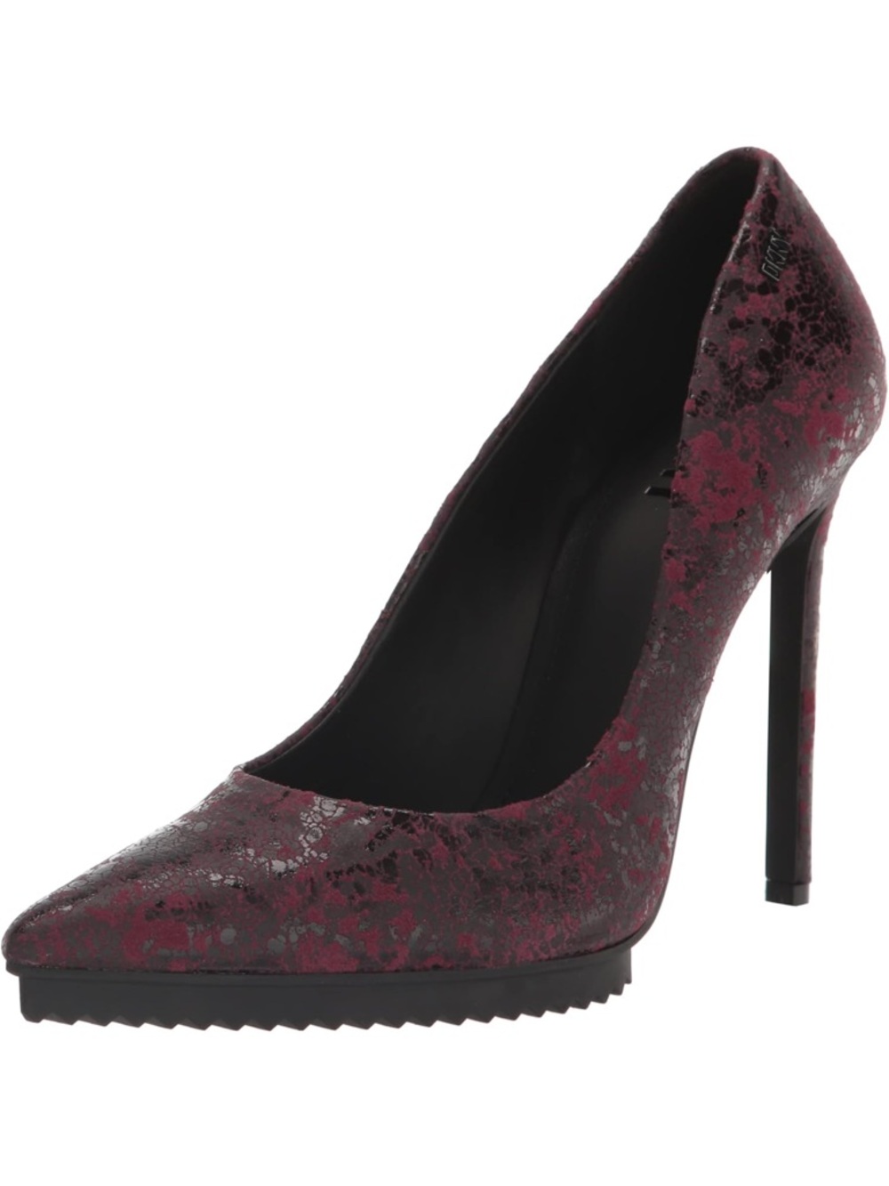DKNY Pointed Toe Stiletto Pump in Burgundy Metallic